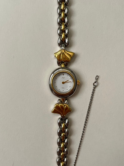 Beautiful Two Toned Watch with Scalloped-Shaped Design