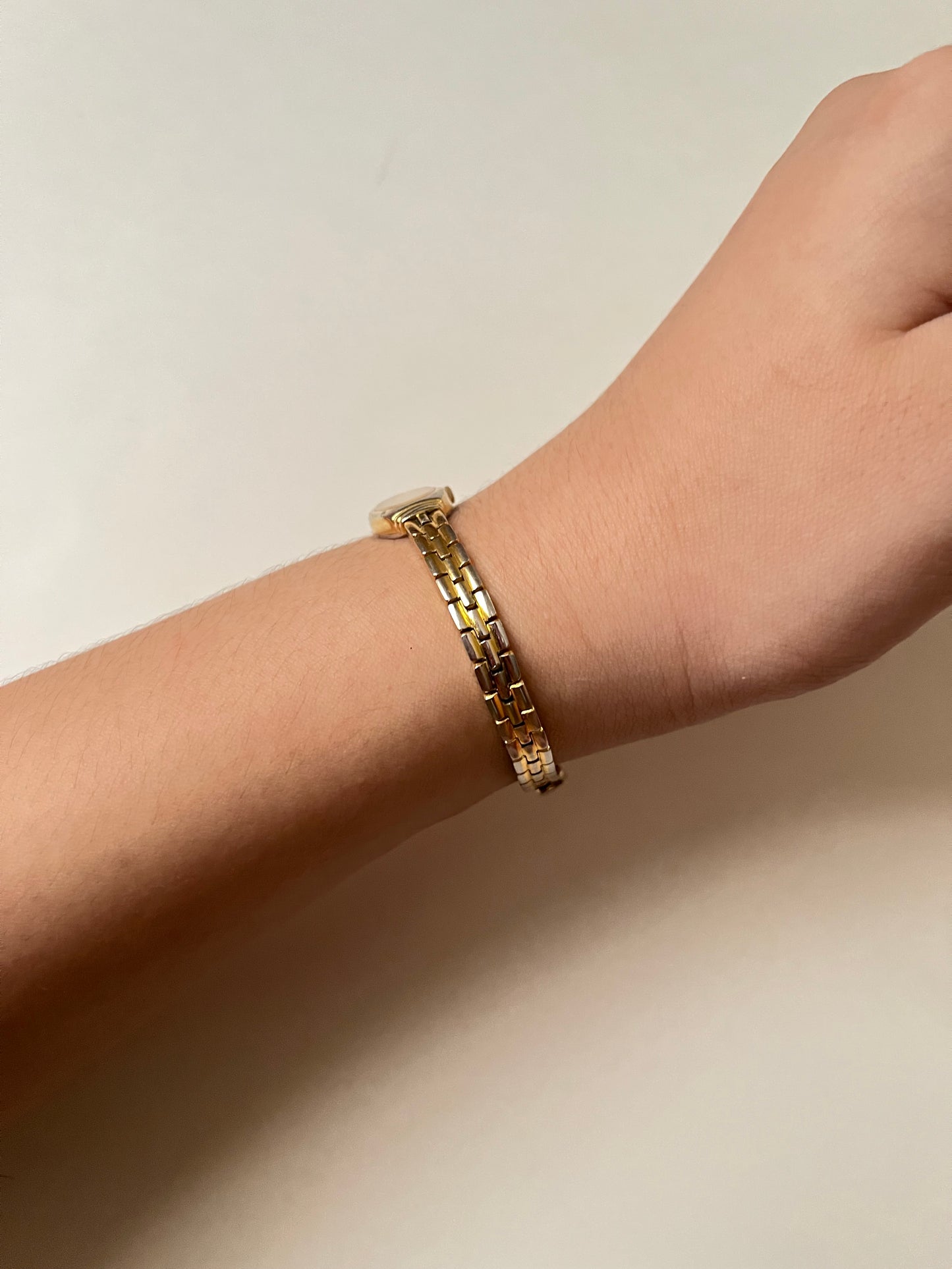Extremely Rare Dainty Gold Tone Seiko Watch with Petite Oval Dial