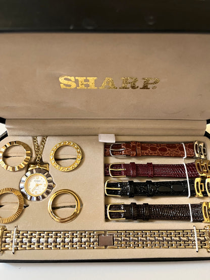 Extremely Rare Gold and Silver Tone Interchangeable Wrist and Pocket Watch Set