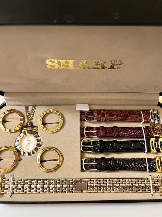 Extremely Rare Gold and Silver Tone Interchangeable Wrist and Pocket Watch Set