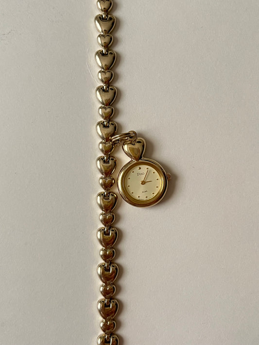 Very Rare and Cutest Gold Tone Pino Seiko Watch with Pendant Style Dial