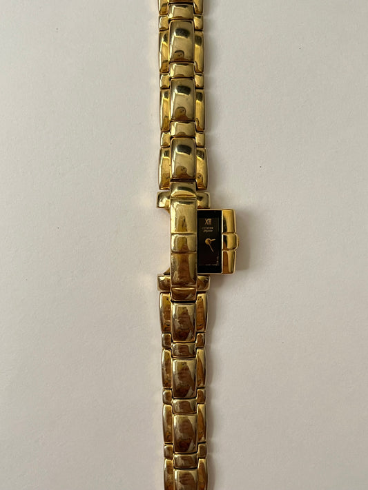 Rare and Stunning Gold Tone Citizen Peekaboo/Pop-out Watch
