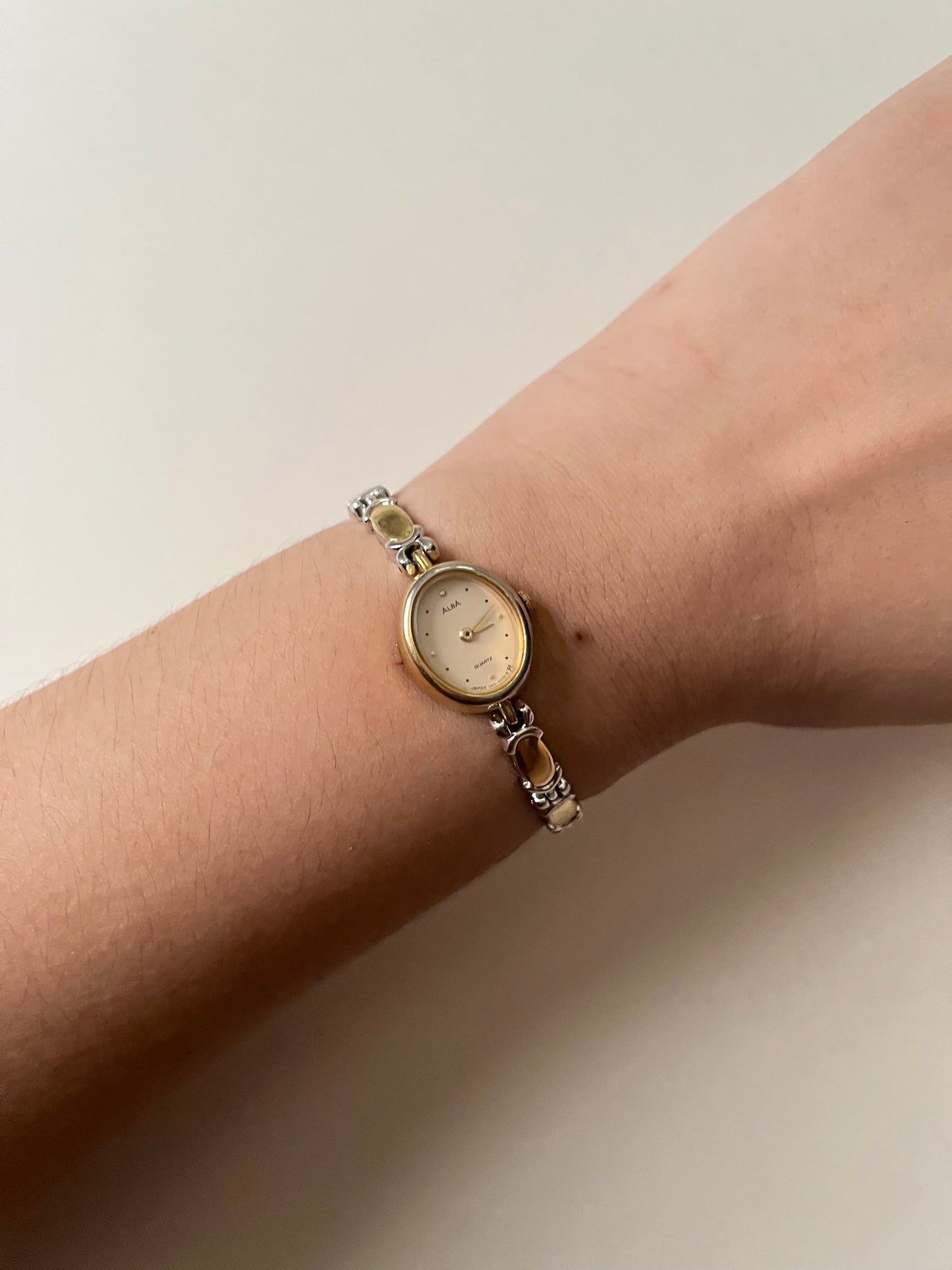 Beautiful Unique and Dainty Two Toned Alba Watch with Oval Dial