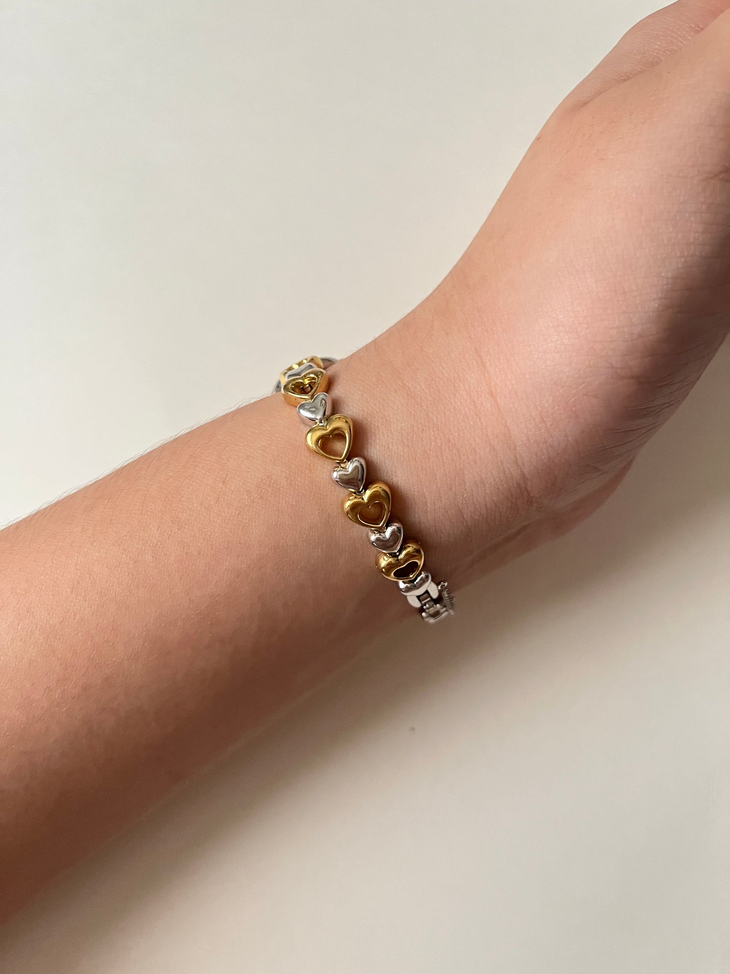 Very Dainty Two Toned Seiko Watch with Heart Shaped Links