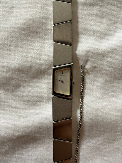 Very Rare Geometric Silver Tone Seiko Watch with Asymmetrical Dial