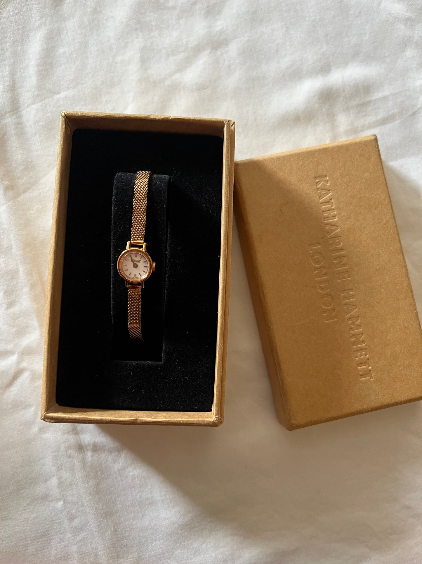 Rose Gold Tone Katherine Hamnett Watch with the Daintiest Round Dial