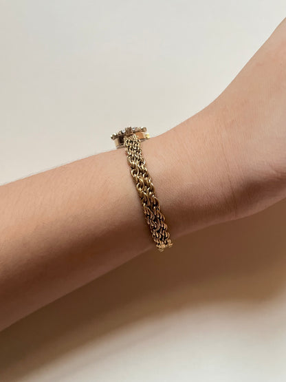 Beautiful Vintage Gold Tone Cocktail Dress Watch with Diamonds and Rubies Accent