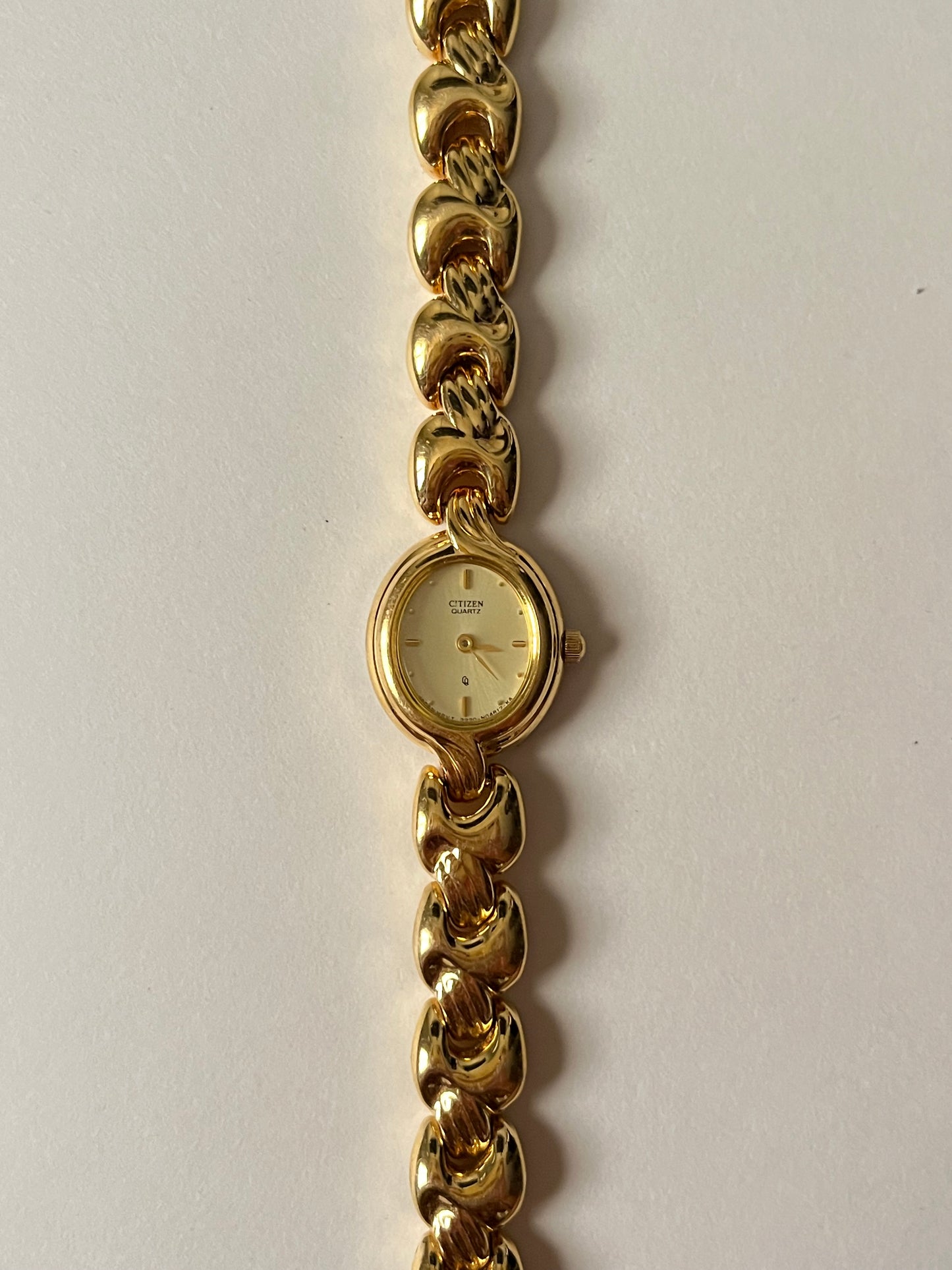 Absolutely Stunning and Elegant Gold Tone Citizen Watch with Oval Dial
