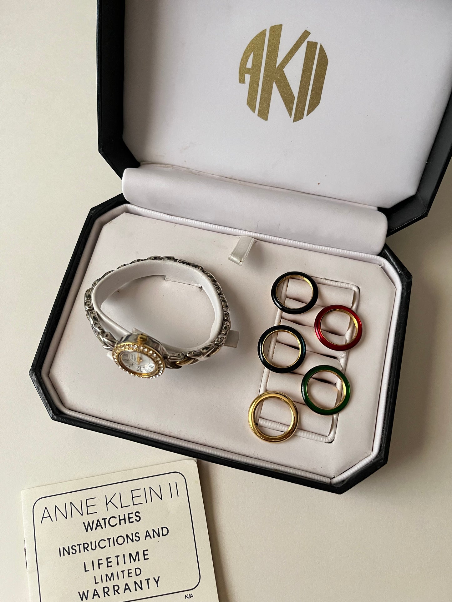 Lovely Two Toned Anne Klein Watch with Interchangeable Bezels