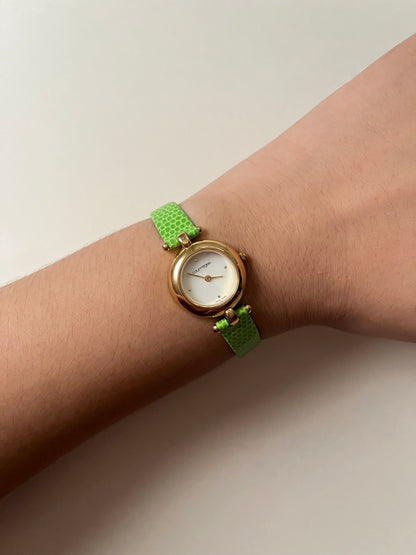 Super Fun and Chic Vintage Gold Tone Swiss Watch with Interchangeable Leather Straps