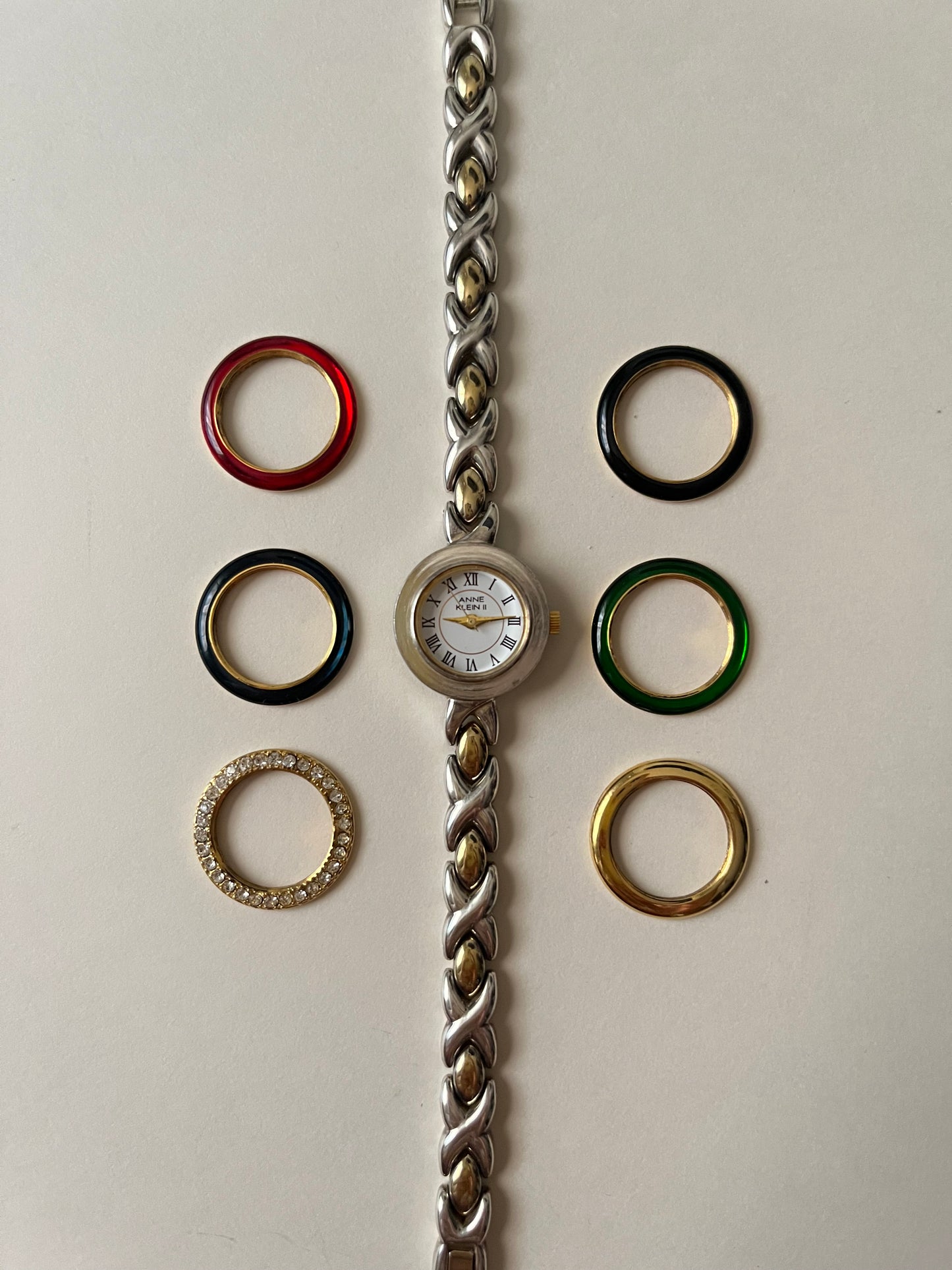 Lovely Two Toned Anne Klein Watch with Interchangeable Bezels