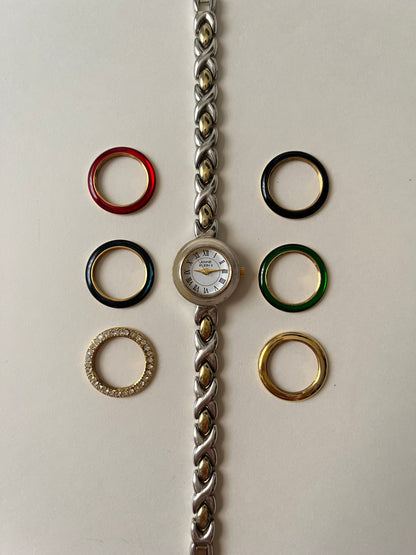 Lovely Two Toned Anne Klein Watch with Interchangeable Bezels