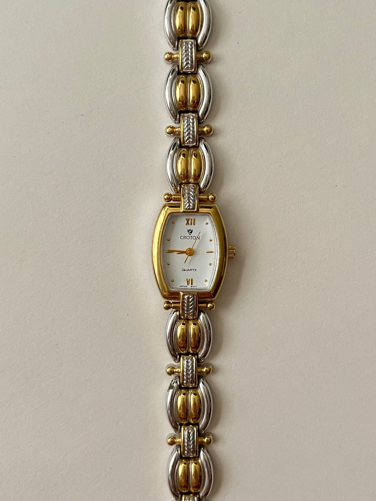 Lovely Two Toned Croton Watch with Intricate Band Design