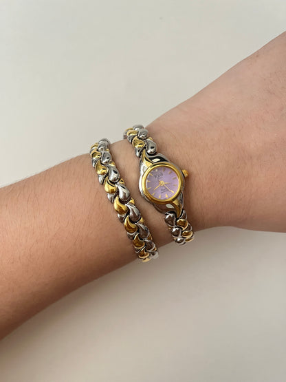 Astonishing Two Toned Watch and Jewelry Set