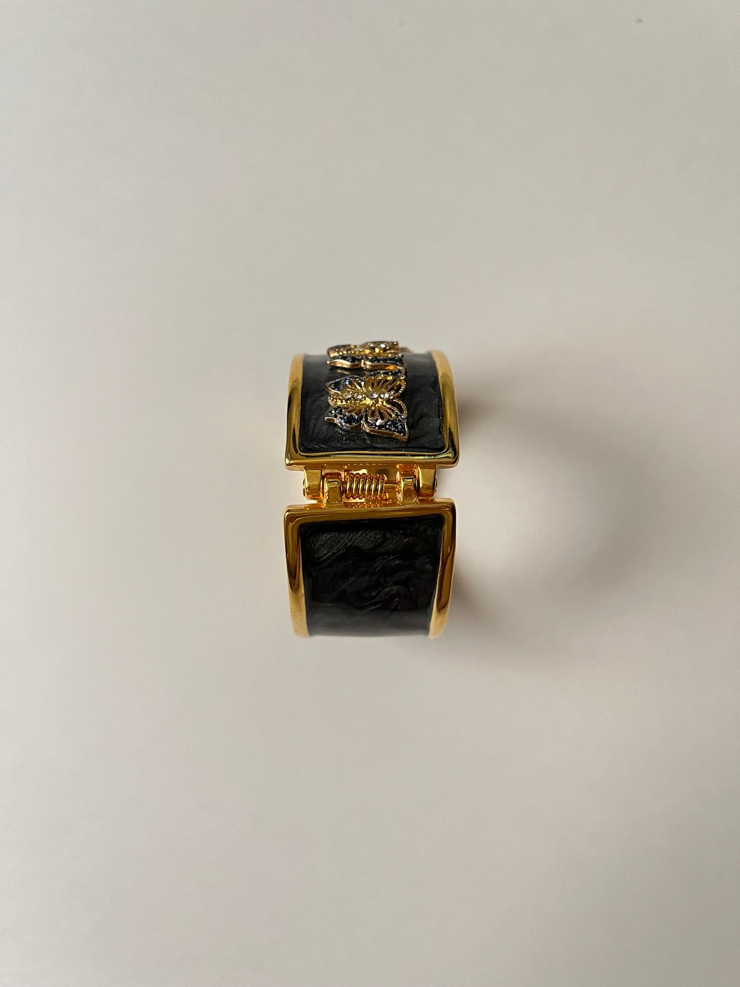 Absolutely Amazing Gold Tone Cuff Watch with Butterflies Accent