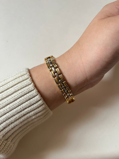 Lovely and Chic Two Toned Watch with Reversible Band
