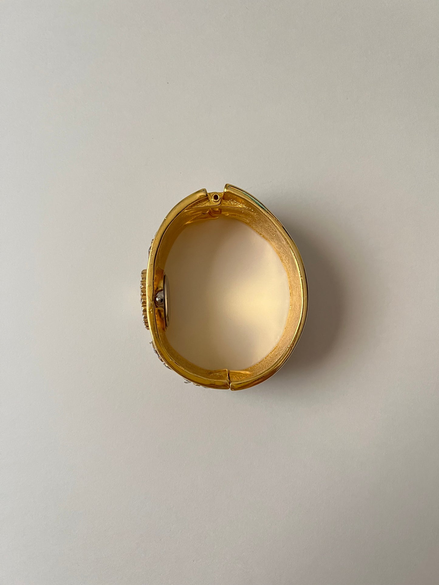 Absolutely Amazing Gold Tone Cuff Watch with Butterflies Accent