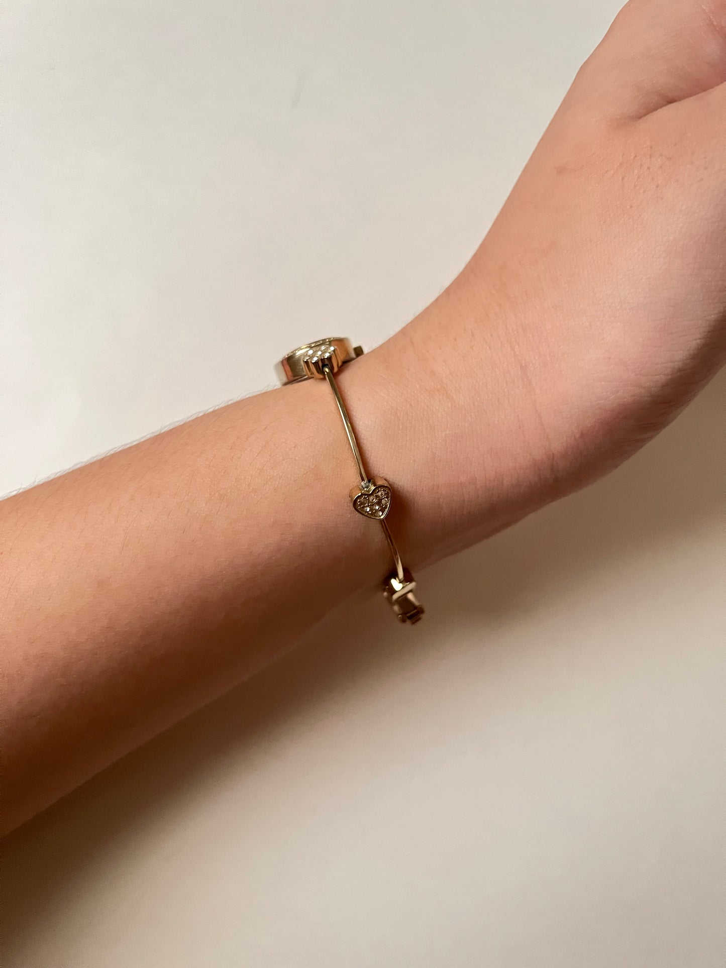 Super Dainty Gold Tone Anne Klein Watch with Rhinestones Accent
