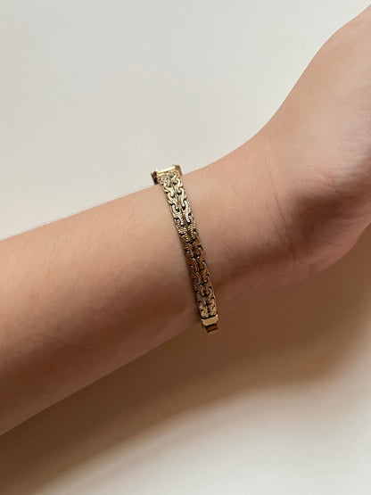 Rare Dainty Vintage Gold Tone Cocktail Dress Watch with Rectangular Dial and Diamonds Accent
