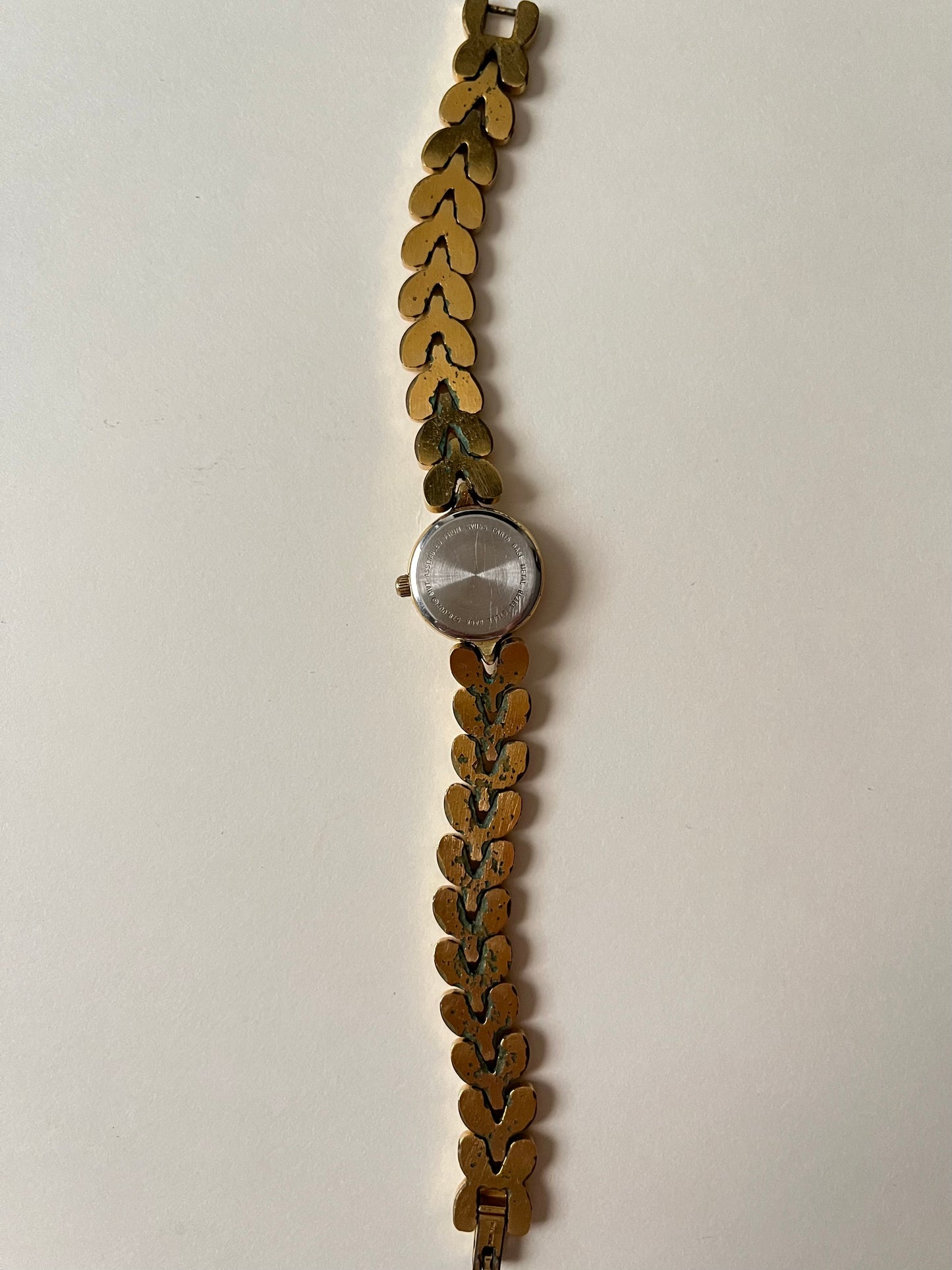 Beautiful Vintage Gold Tone Swiss Watch with Interchangeable Rubies and Sapphires Inset Bezels