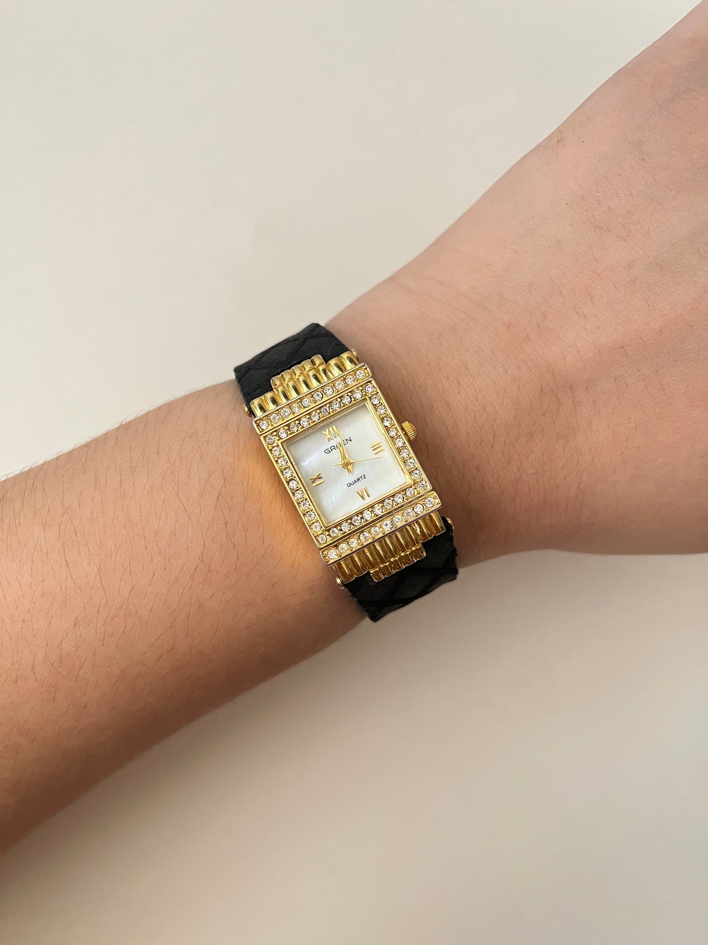 Very Unique Gold Tone Reverso Style and Interchangeable Watch