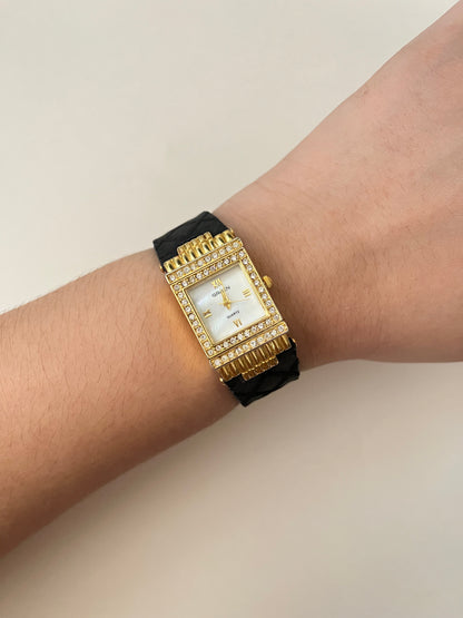 Very Unique Gold Tone Reverso Style and Interchangeable Watch