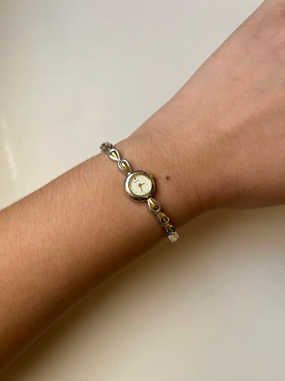 Very Dainty Two Toned Seiko Watch with Pear Shaped Links