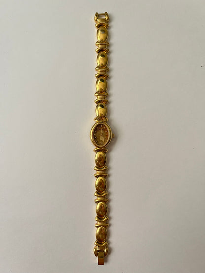 Stunning Gold Tone Pulsar Watch with Oval Dial