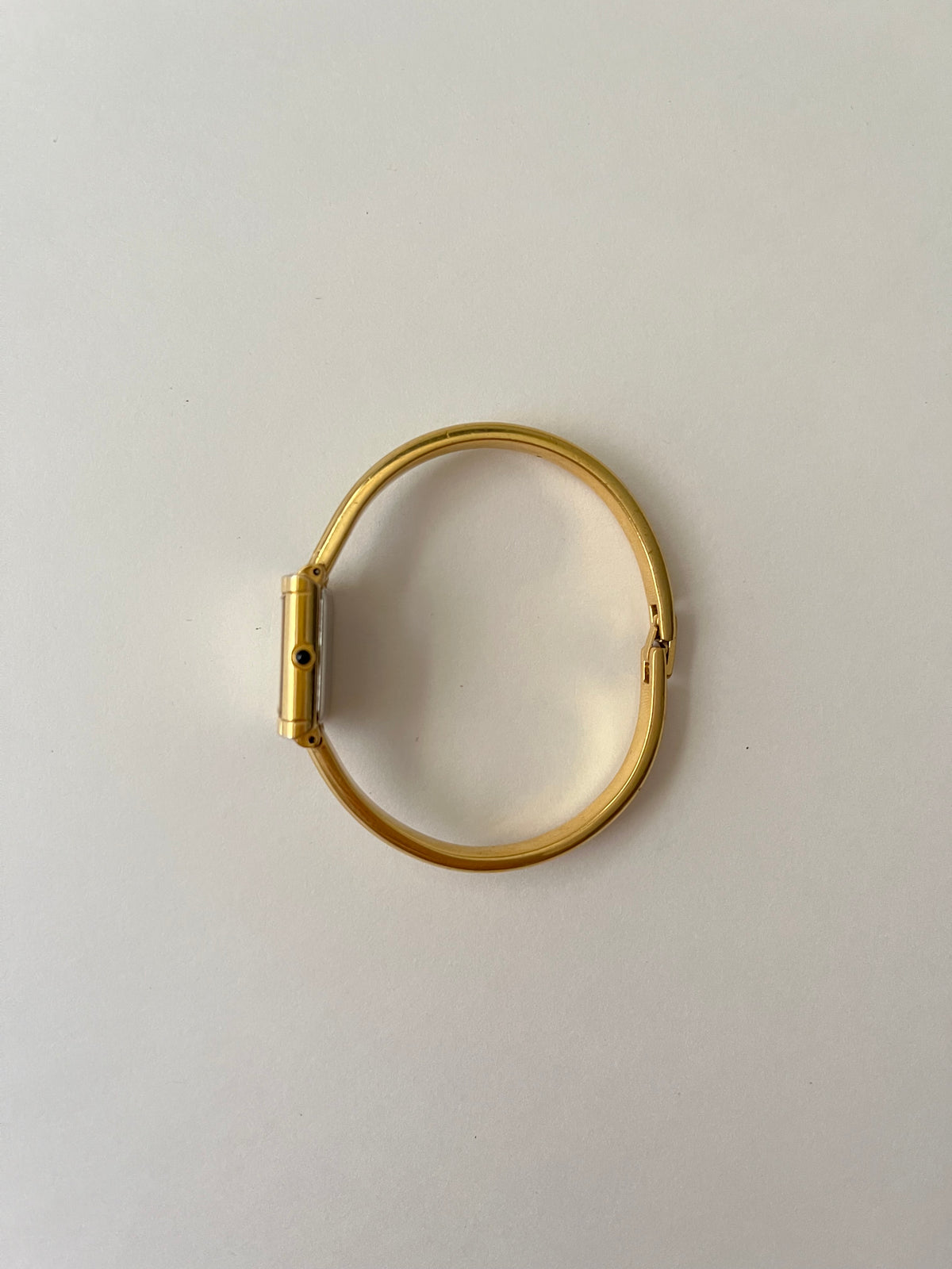 Elegant Gold Tone Yves Saint Laurent Tank Style Cuff Watch