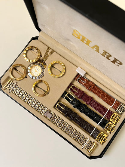 Extremely Rare Gold and Silver Tone Interchangeable Wrist and Pocket Watch Set