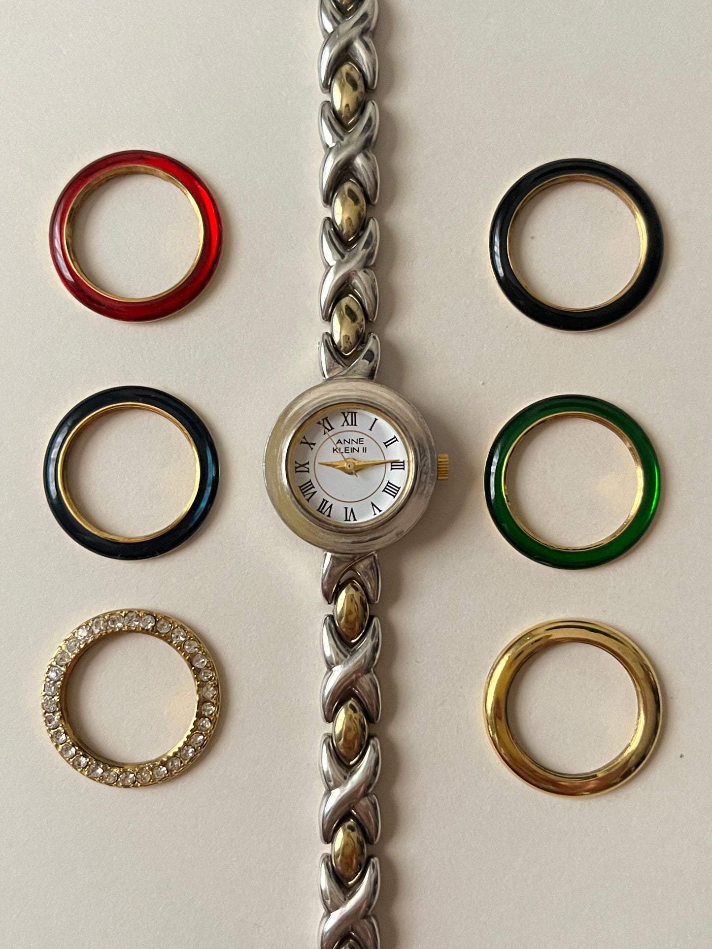 Lovely Two Toned Anne Klein Watch with Interchangeable Bezels