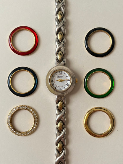 Lovely Two Toned Anne Klein Watch with Interchangeable Bezels